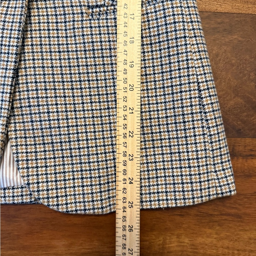 J. Crew Navy and Brown Checked Tailored Blazer - Picture 7 of 7